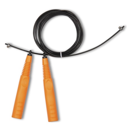 Купить Скакалка высокооборотная Кроссфит стальной шнур в оплетке 2.9 м чёрно-оранжевая в Рудни 